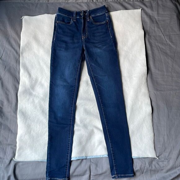 Dark blue jeans by SO ultimate super high rise jeggings stretch jeans size 1 - Picture 1 of 9
